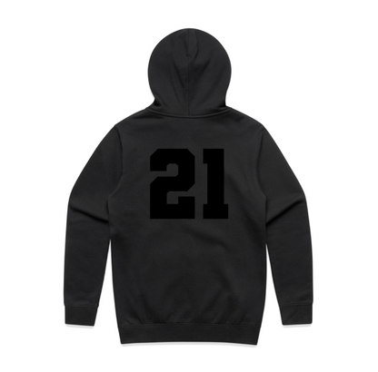 "varsity" zip up hoodie